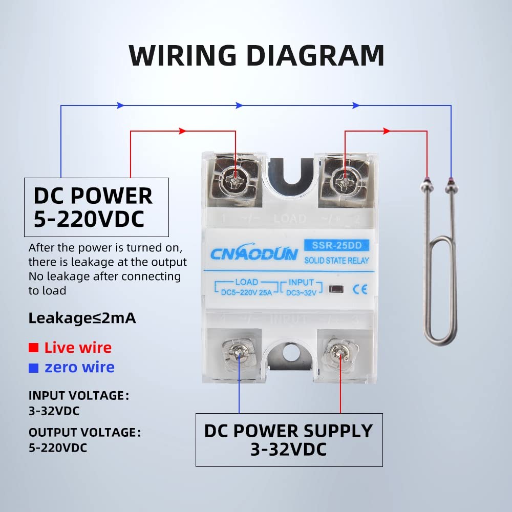 Solid State Relay SSR25DD Heat Sink DC To DC 25A Input 332VDC Output 5220V