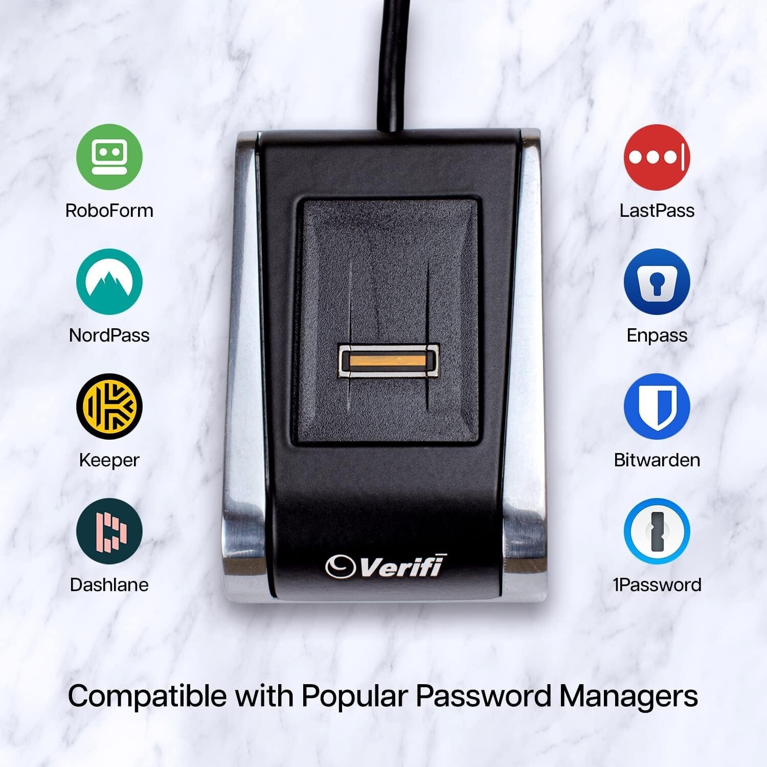 ZVETCO Verifi P2000 Desktop USB Fingerprint Reader - Windows Hello, Windows Pass