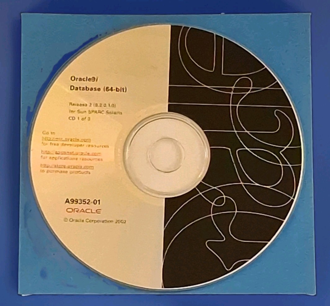 Oracle9i Database Release 2 64-bit SPARC & Solaris 3CDs set 9.2.0.1.0 Scarce