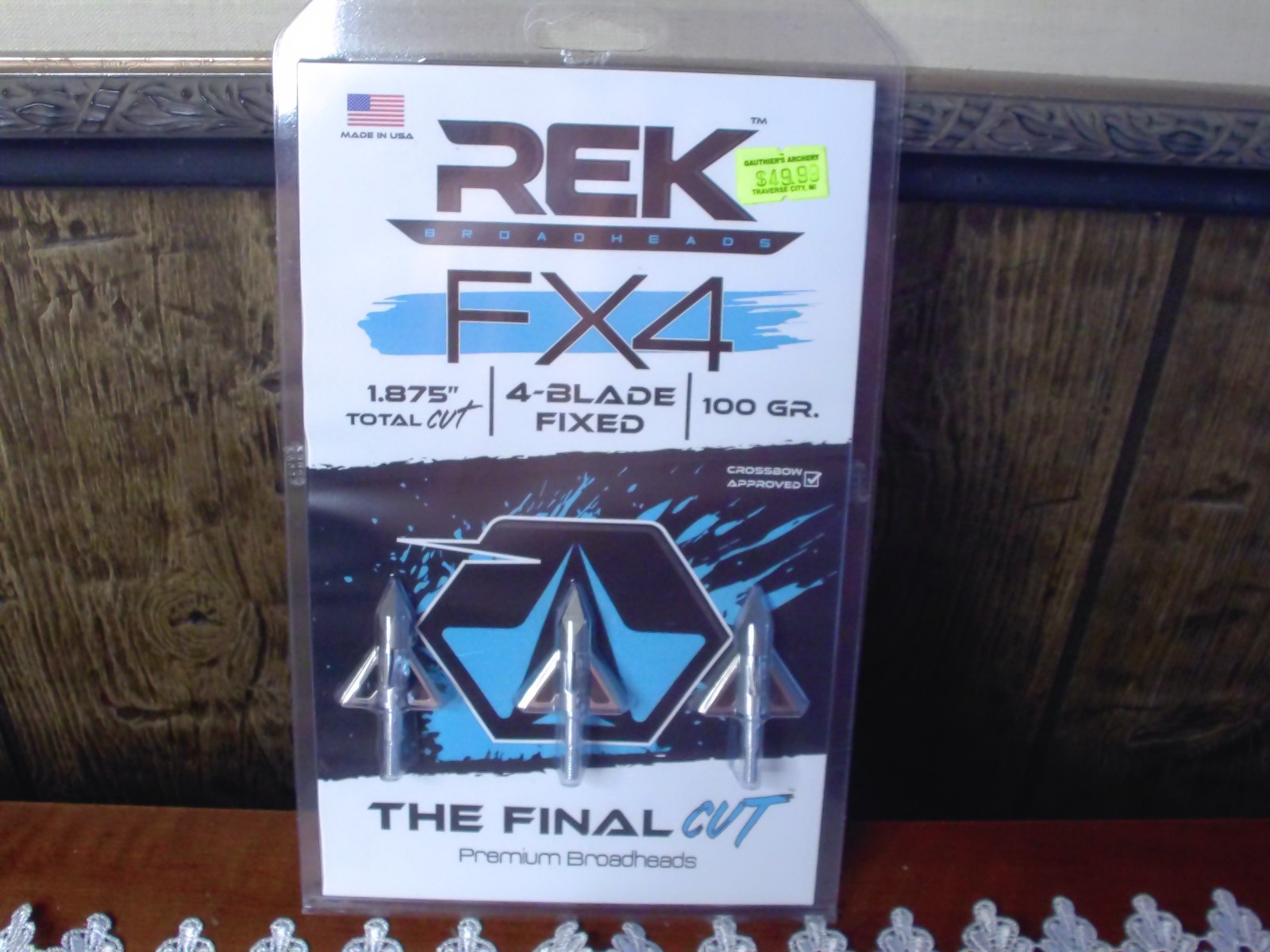 REK FX4 4 Blade Fixed Broadhead 100 Grain 3 Pack CROSSBOW APPROVED
