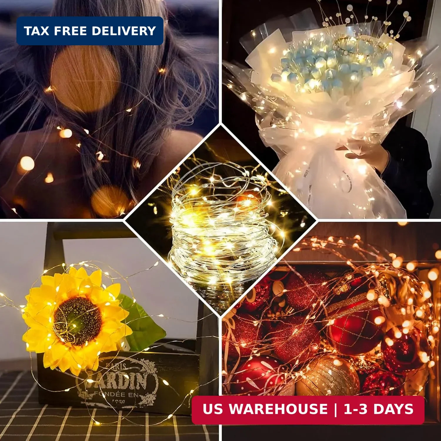12 Pack Fairy Lights 7Ft 20 LED Twinkle String Lights 3 Modes Battery Operated W