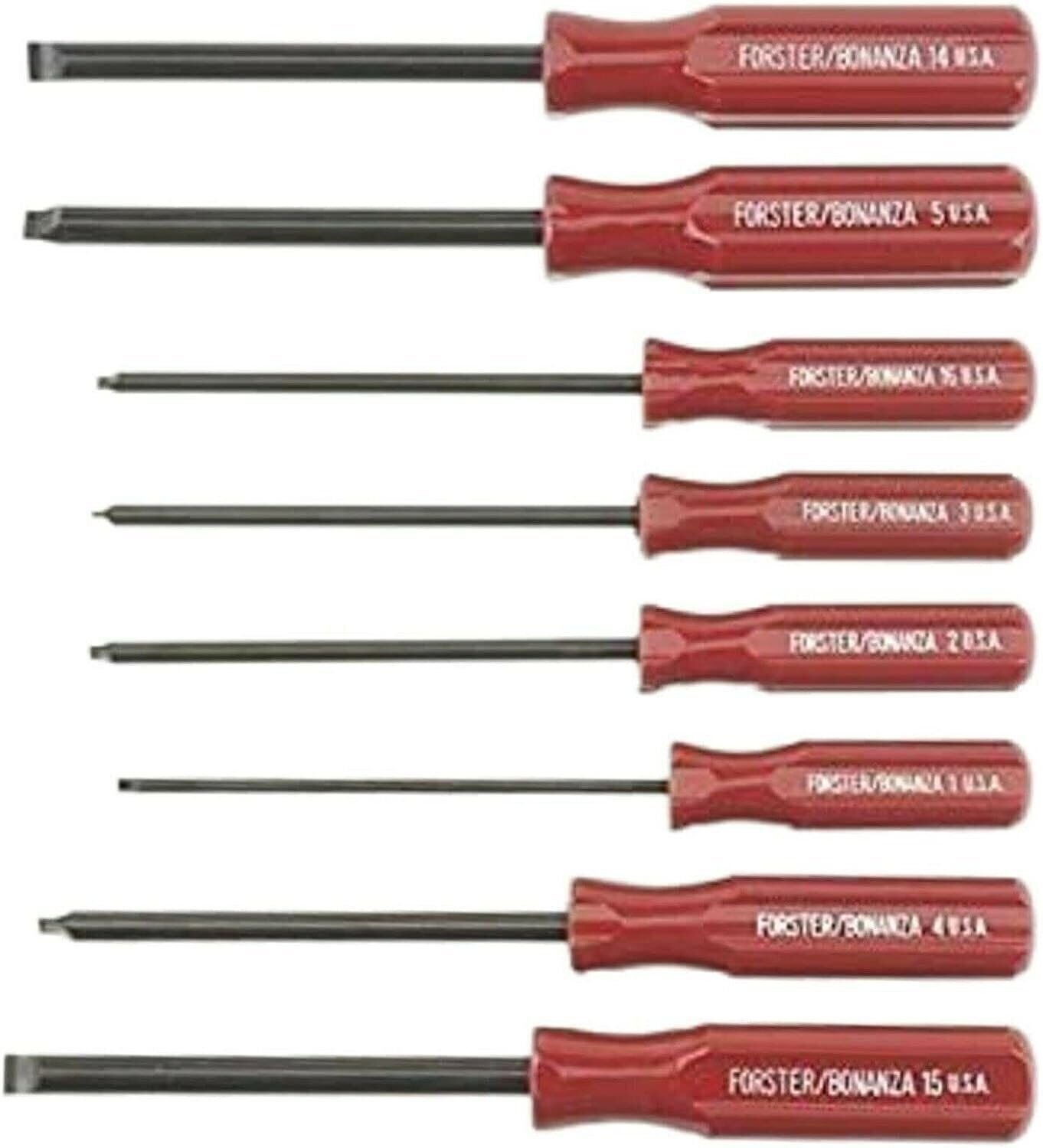 Forster Products 001201 Gunsmith 8-Screwdriver Set Sizes 1-2-3-4-5-14-15-16 Red