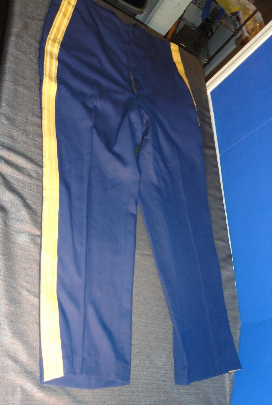 ASU DRESS BLUE GOLD BRAID ARMY NCO OFFICER UNIFORM DRESS PANTS HEAVY WOOL 33X28