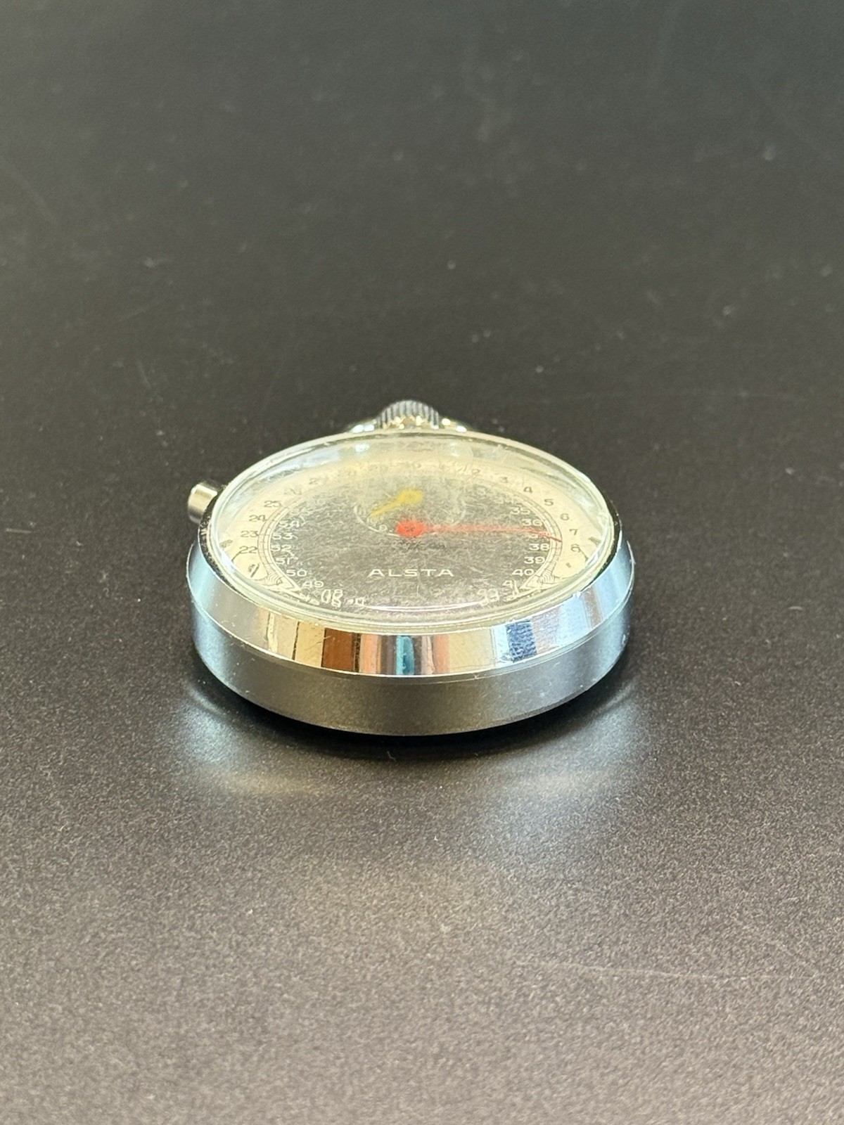 ALSTA Mechanical Handheld Stopwatch Black Dial Metal