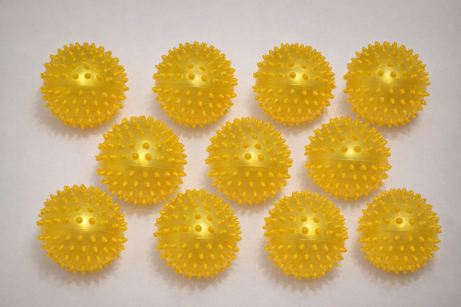 4" Knobby Bouncy Sensory Autism Massage SET of 10 Spiky Yellow Ball ADHD ASD NEW