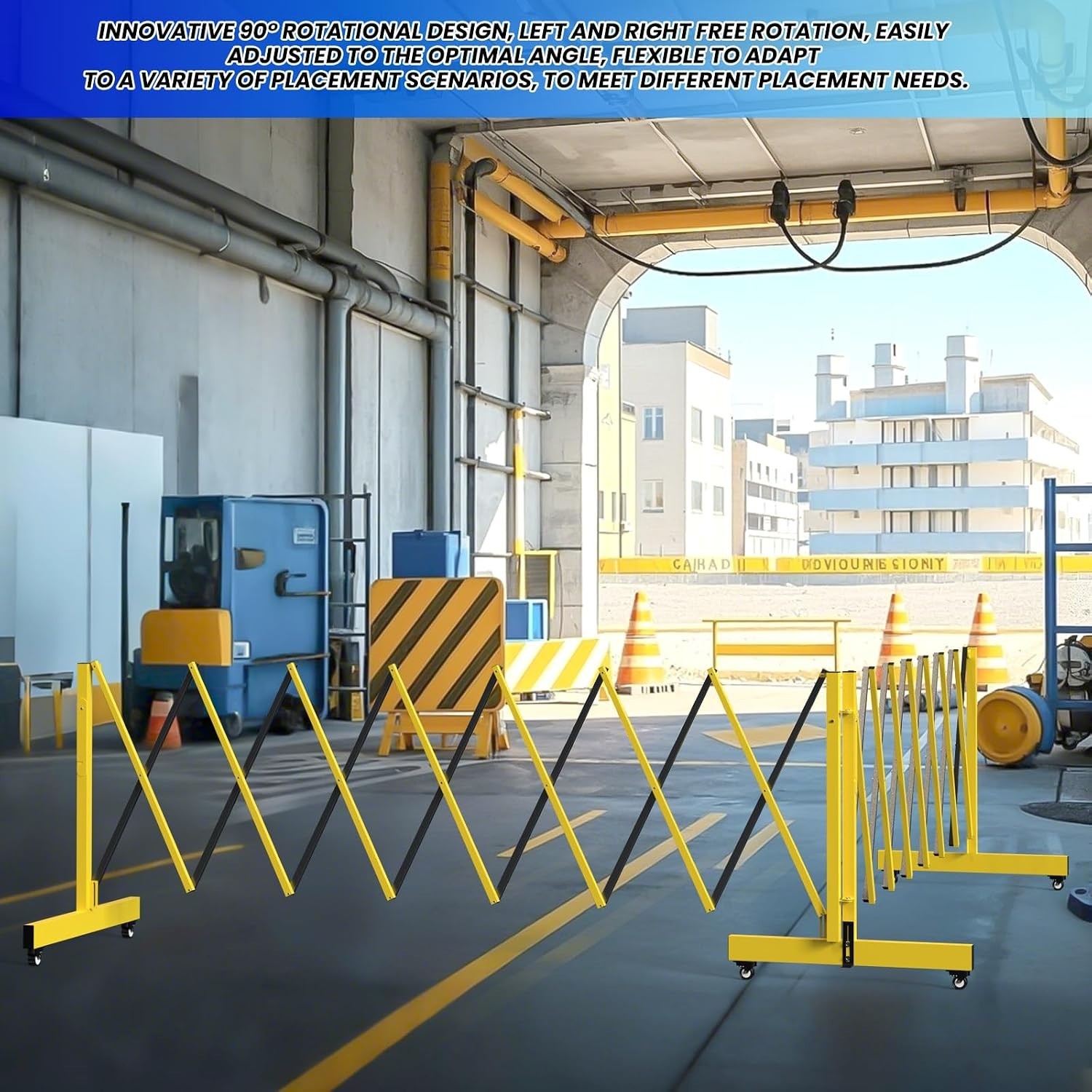 Adjustable 16.8FT Expandable Barricade - Perfect for Construction and Events