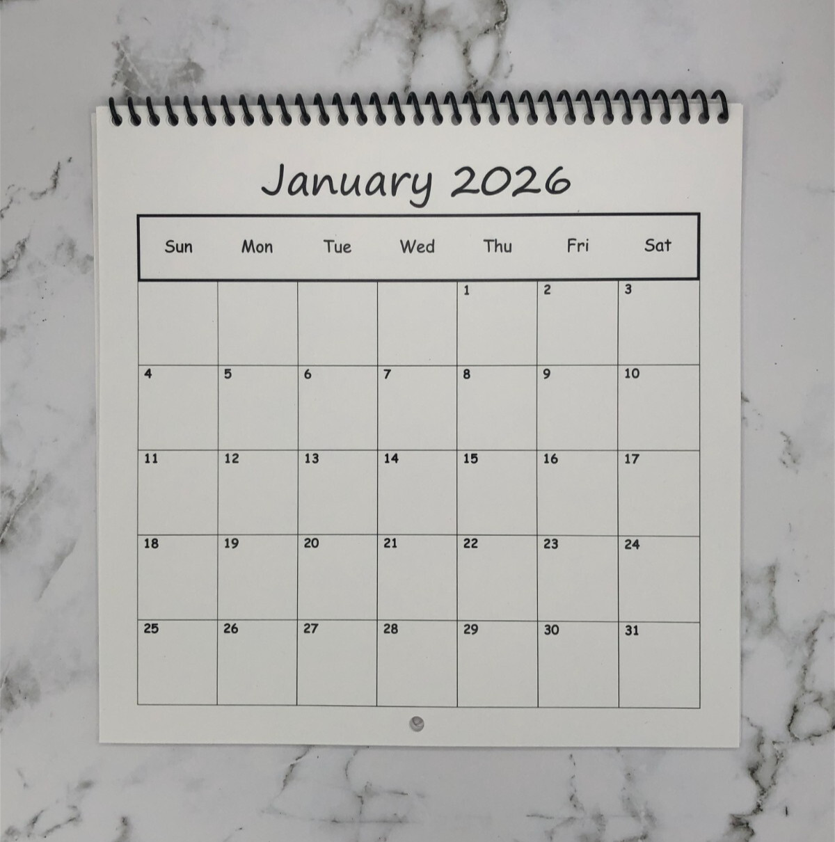 2026 Blank Calendar - 8.5" x 8.5" Printed on HEAVY CARDSTOCK, DESIGN YOUR WAY