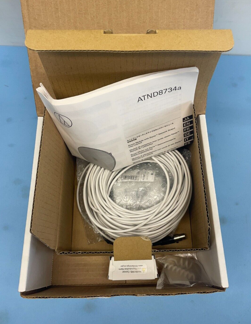 Audio-Technica ATND933aWC Cardioid Condenser Hanging Microphone w/Power Module