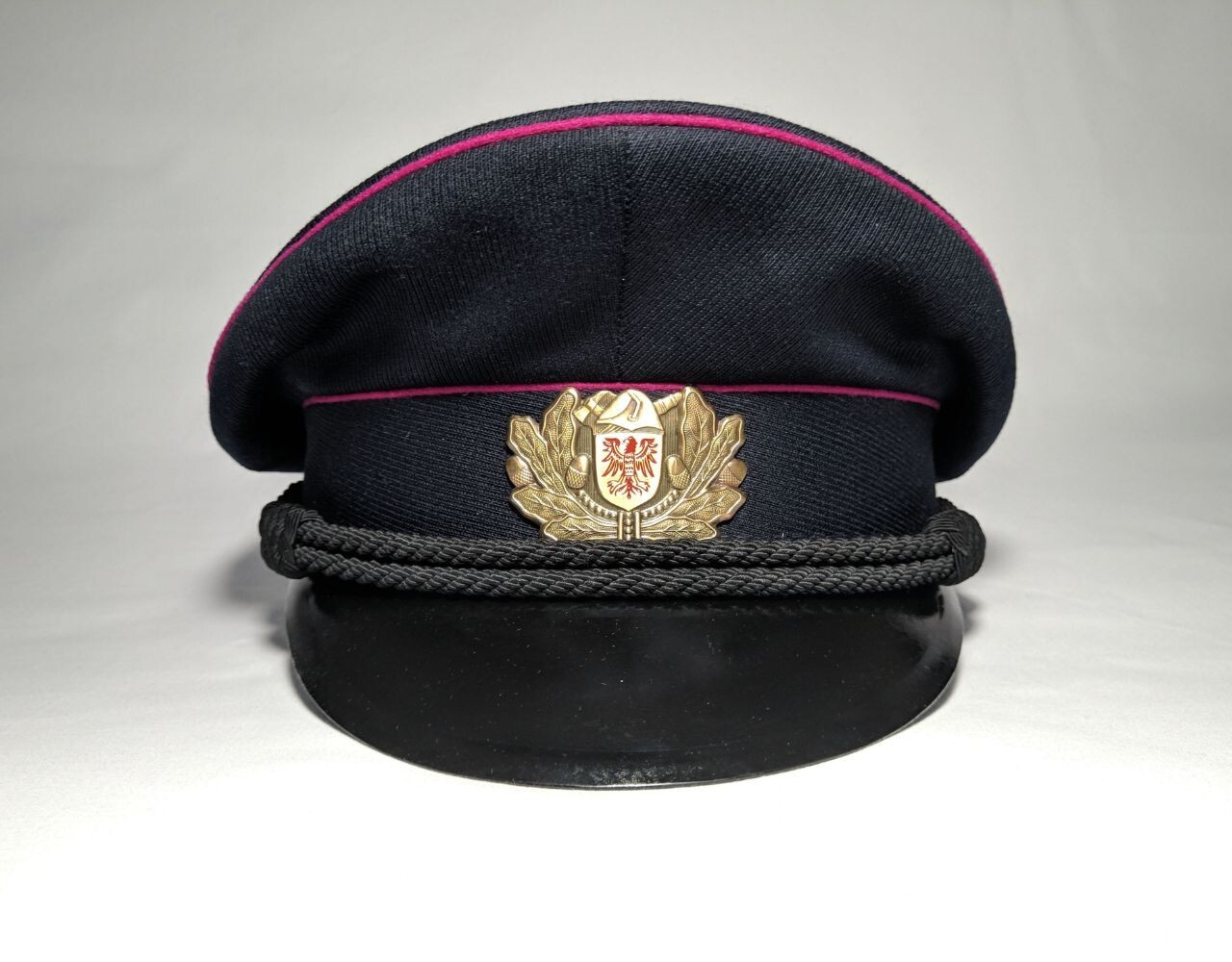 Vintage Obsolete German Brandenburg Fire Brigade Blue Hat