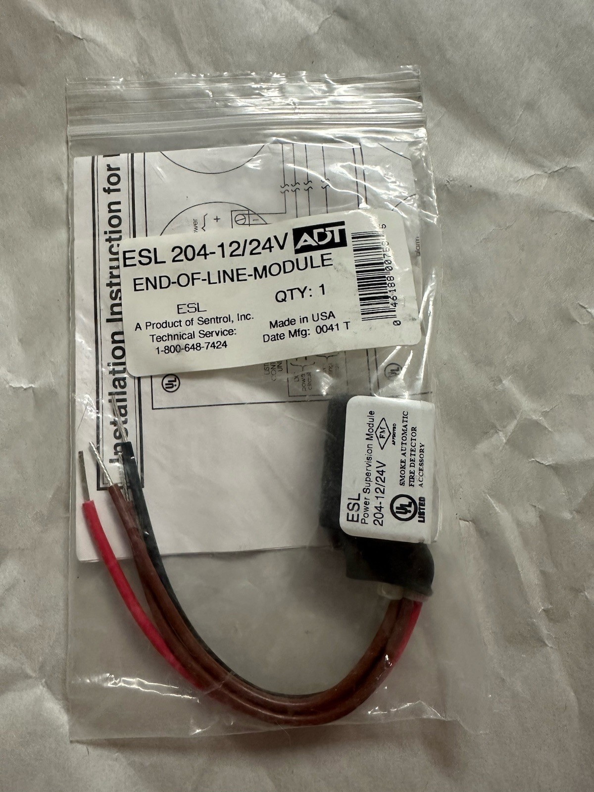 NEW ADT ESL 204-12/24V End-of-Line Module
