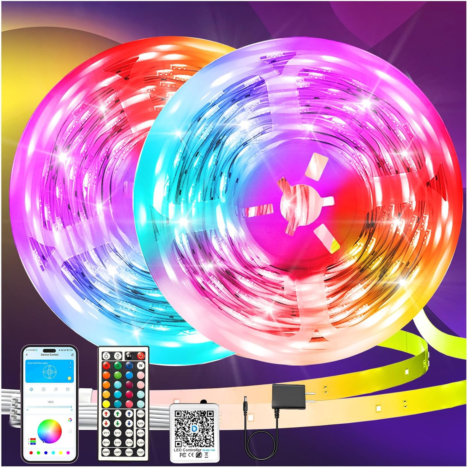 DAYBETTER LED Strip Lights 150 Ft, Smart LED Lights for Bedroom, Bluetooth Led L