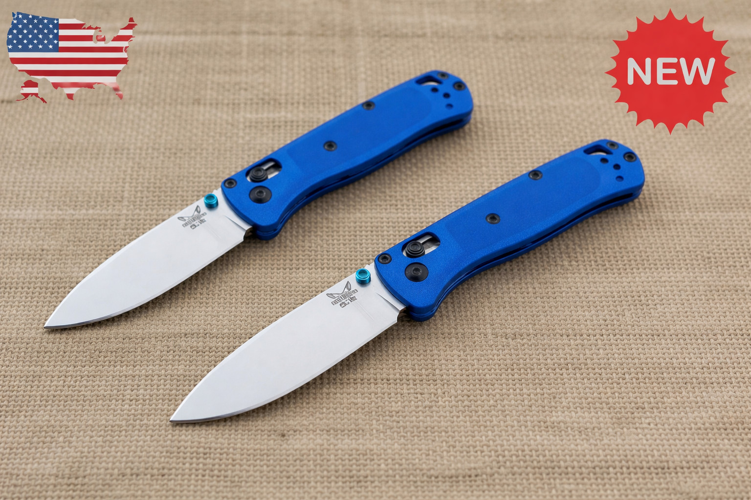 2 PACK 🔥 Benchmade Bugout 535 Folding Knife CPM-S30V Steel Blue Handle 🔥