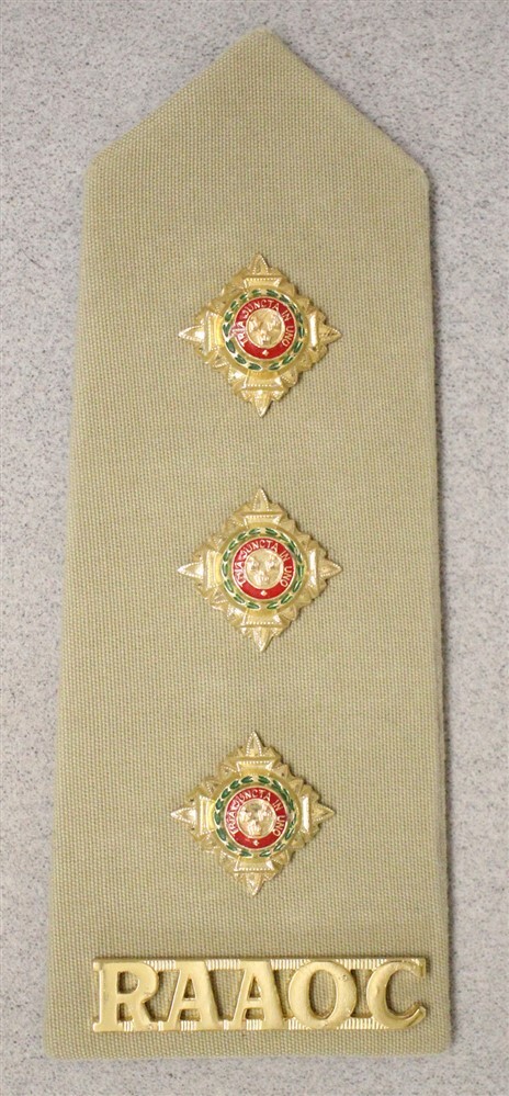 Royal Australian Army Ordnance Corps (RAAOC) Captain's shoulder board, khaki