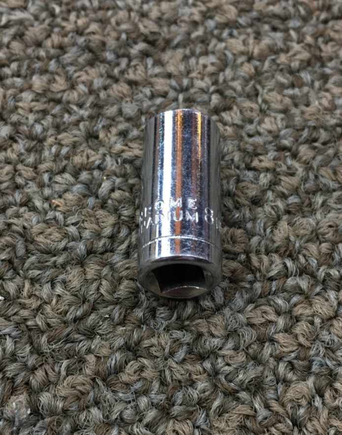 8MM, 6 POINT, 1/4 DRIVE, CHROME VANADIUM SOCKET