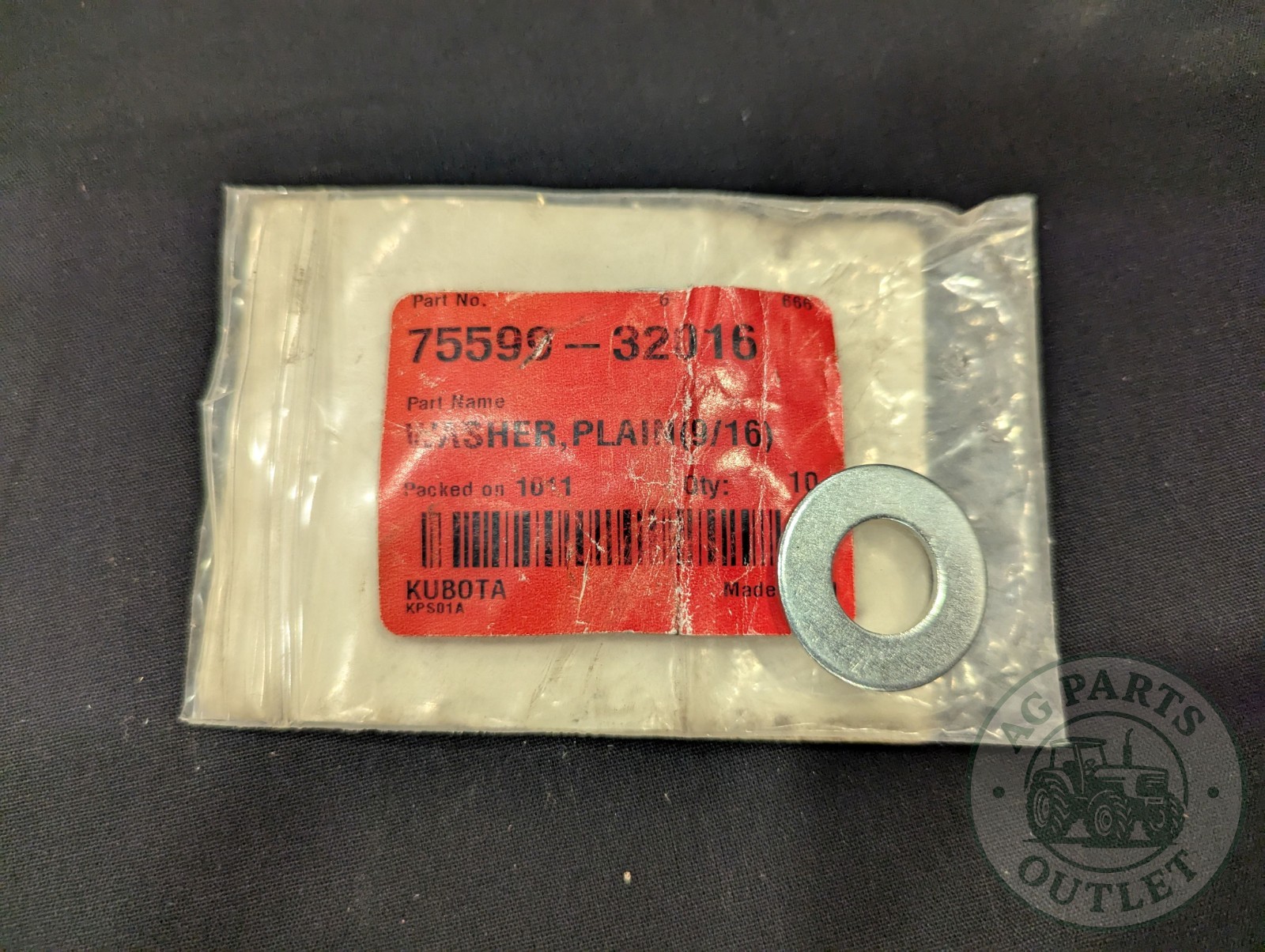 75599-32016 Kubota Genuine OEM Flat Washer - 4 pack