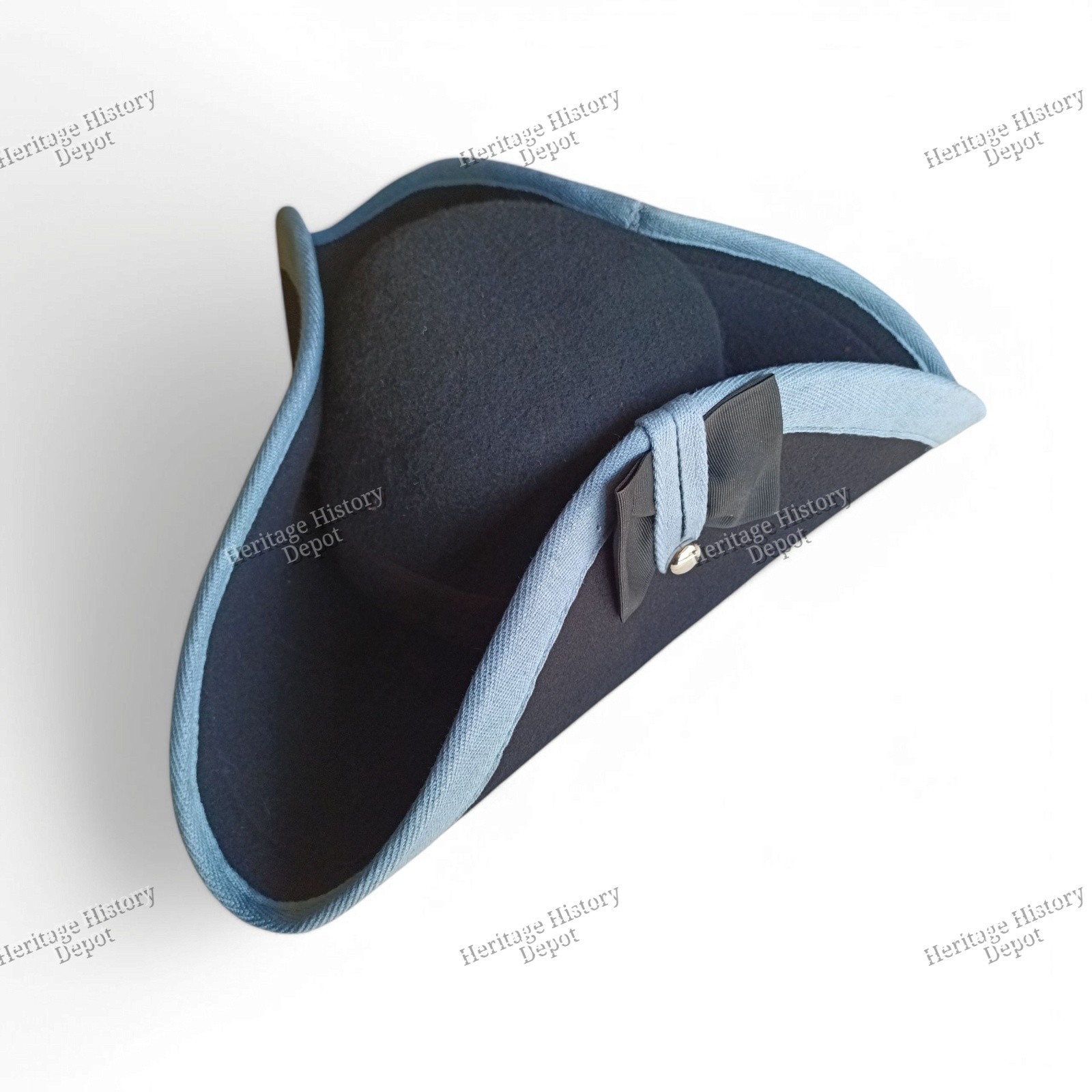 Napoleonic Era Revolutionary War Officer Tricorn Hat Off White Braid Costume Cap