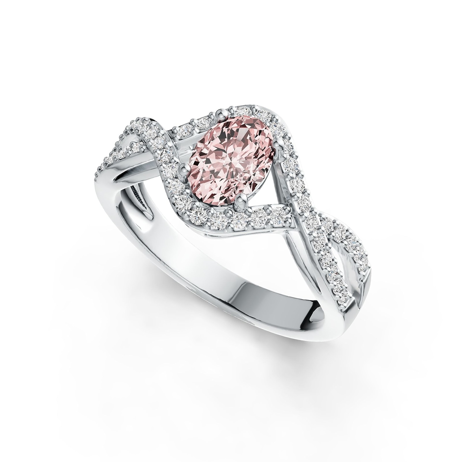 Sterling Silver Semi Mount Ring Setting Oval OV 7X5mm with White Topaz