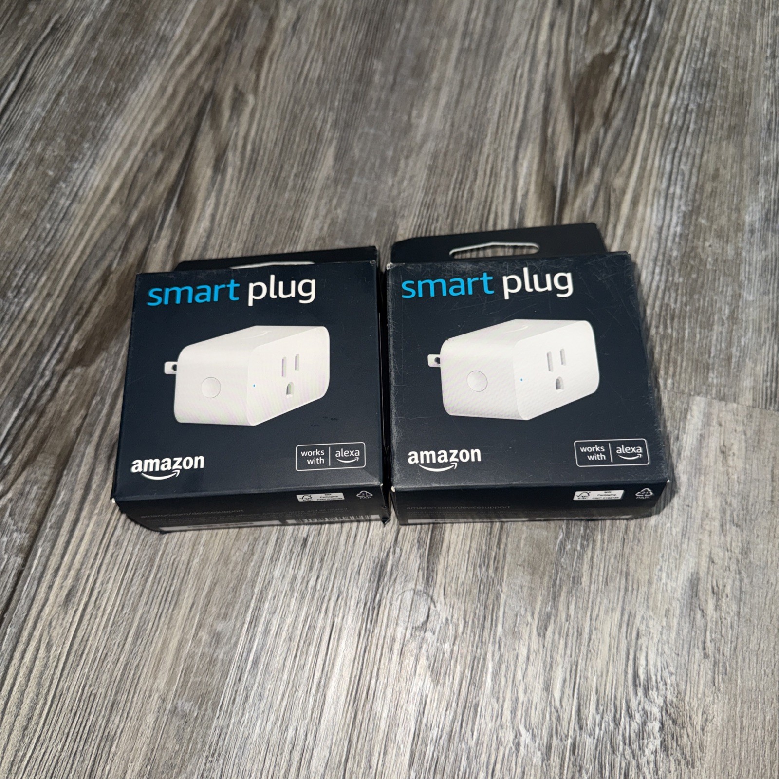 Lot Of 2 Amazon Smart Plug Alexa Compatible WiFi Outlets NEW C2YY37