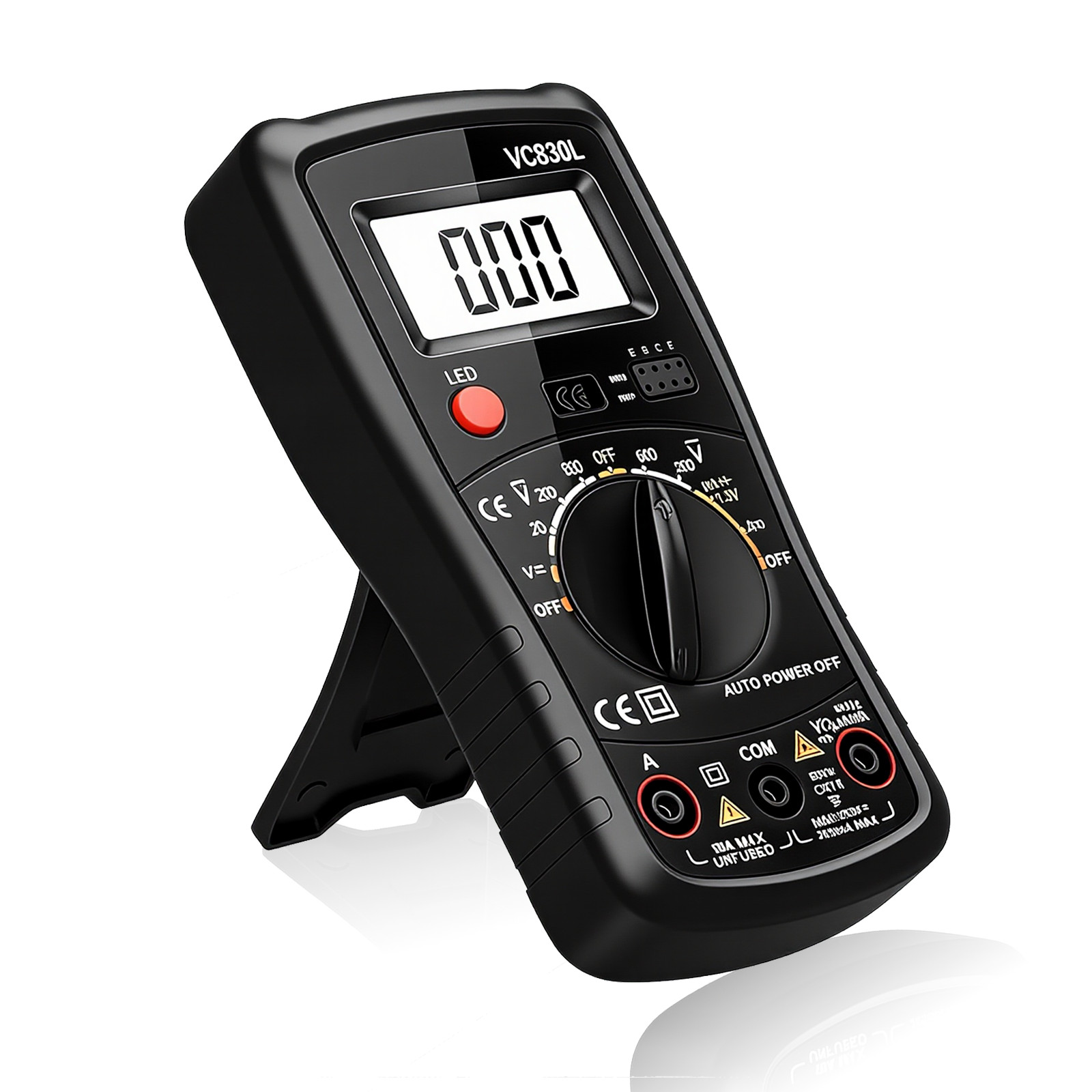 Digital Multimeter Tester 2000 Counts Volt Amp Meter; Measures Voltage, Current