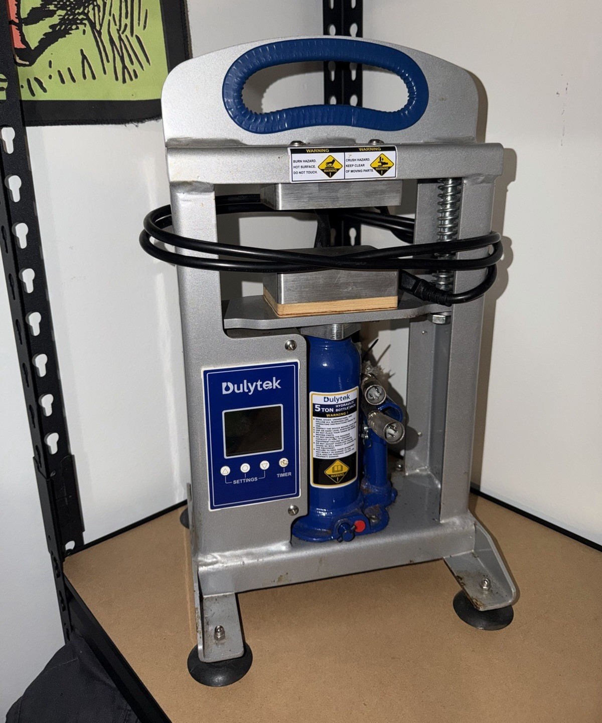 Dulytek 5 Ton Manual Heat Press 3x5 in 110V Steel Digital Display Timer