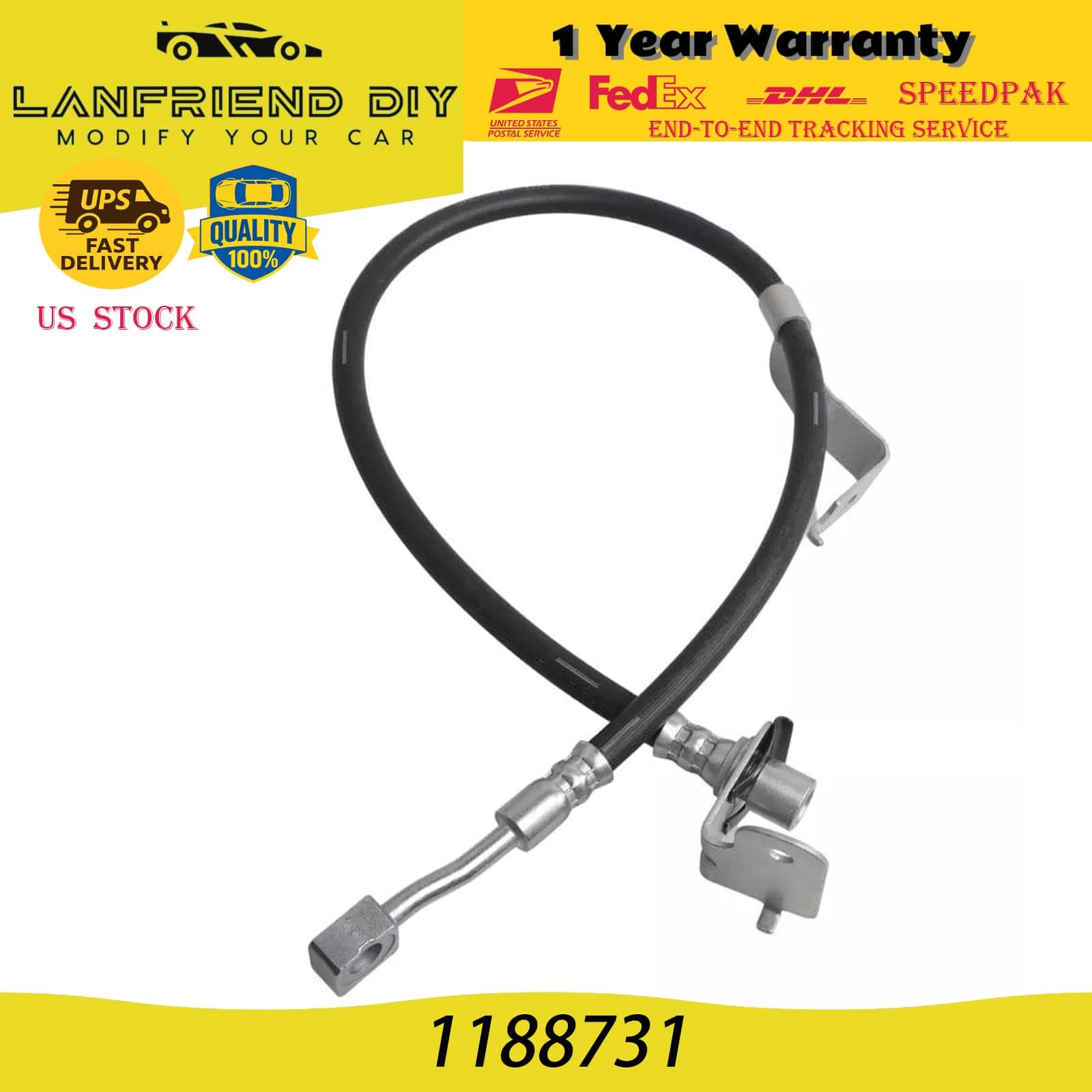 fit Tesla Model Y 20-22 Rear Left Brake Hose 1188731-00-E Flex Line ?? ✨