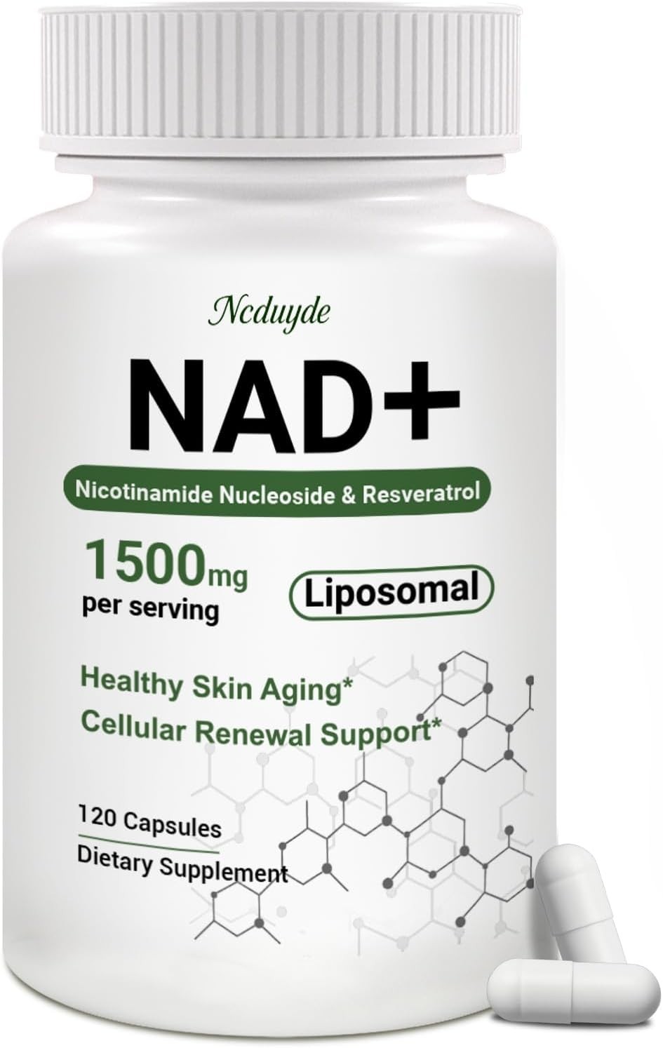 NAD+ Supplement, Anti-Aging & Brain Health, Improve Energy, For Man & Women 120C