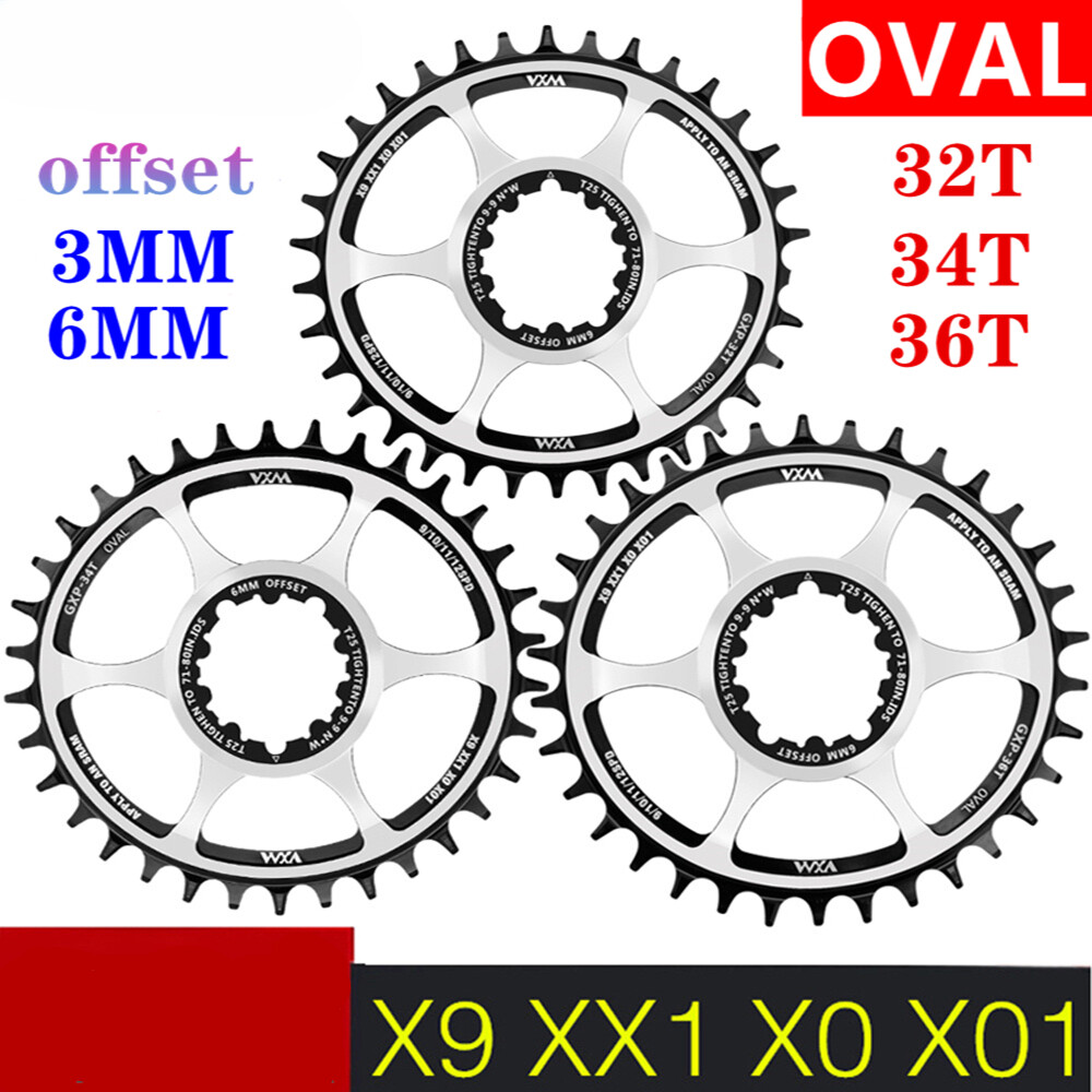 MTB Bicycle Oval Round Chainring 3/6mm Offset Direct Mount Star Ring 32T 34T 36T