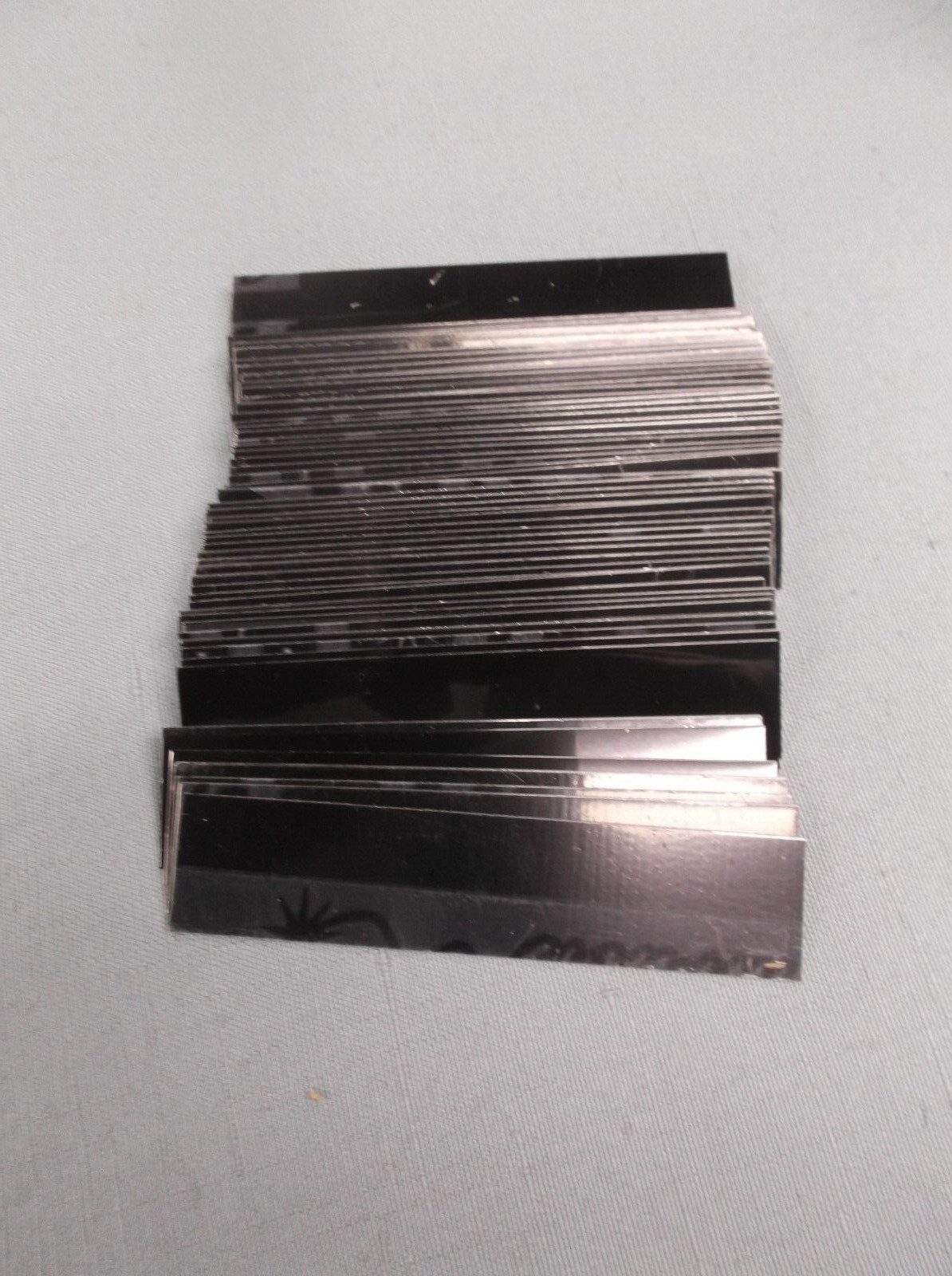 lot of 11 black alum ENGRAVING PLATES 3/4" x 3 1/2"