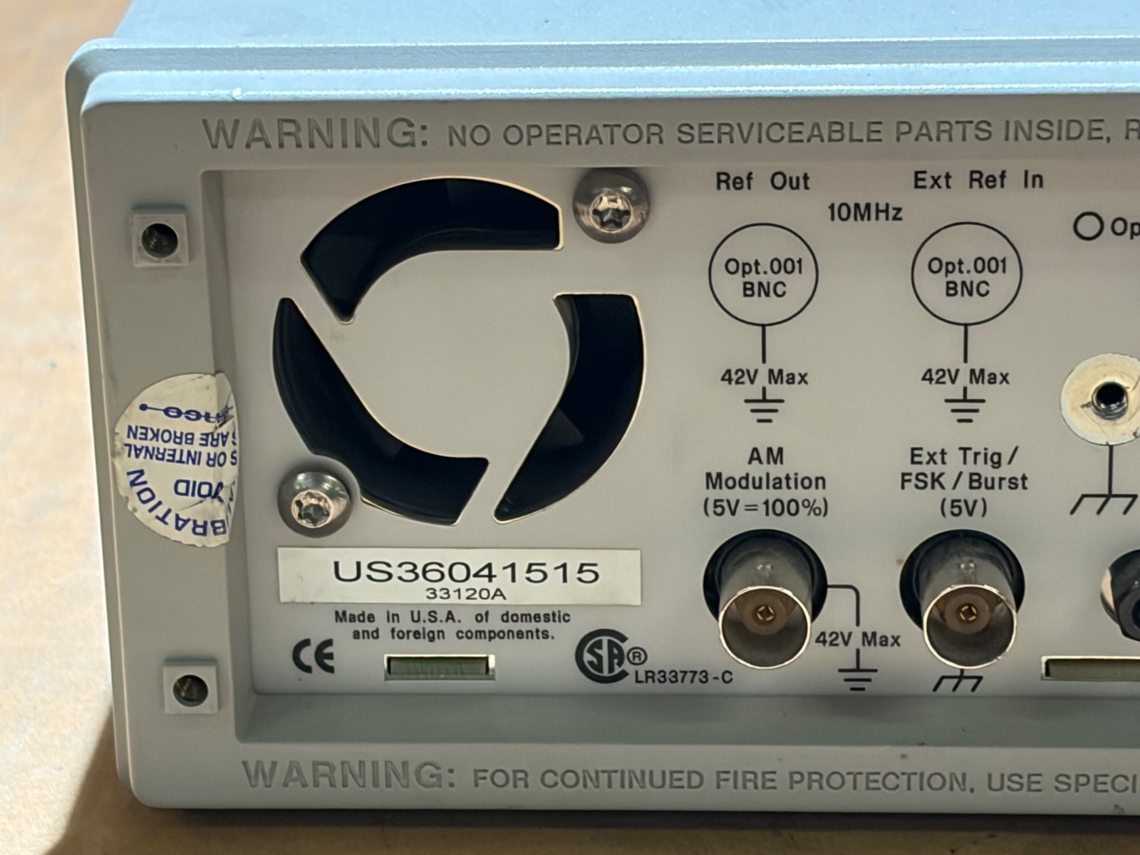 HP 33120A 15MHz Function / Arbitrary Waveform Generator