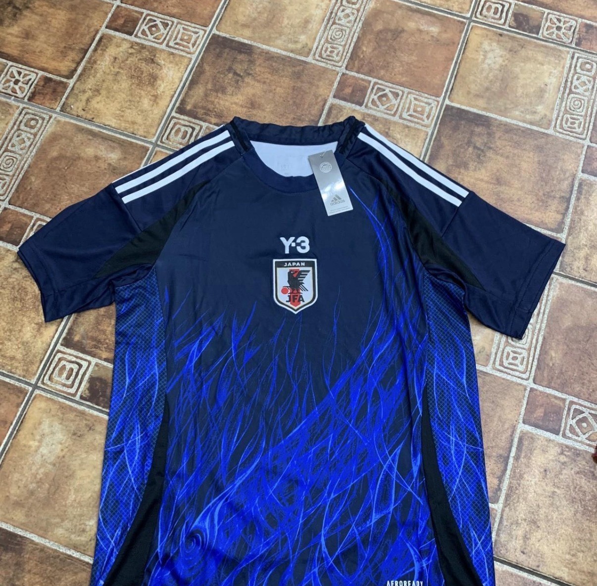 Adidas Japan Y-3 Soccer Jersey 2024/2025 Short Sleeve Blue Size US Medium