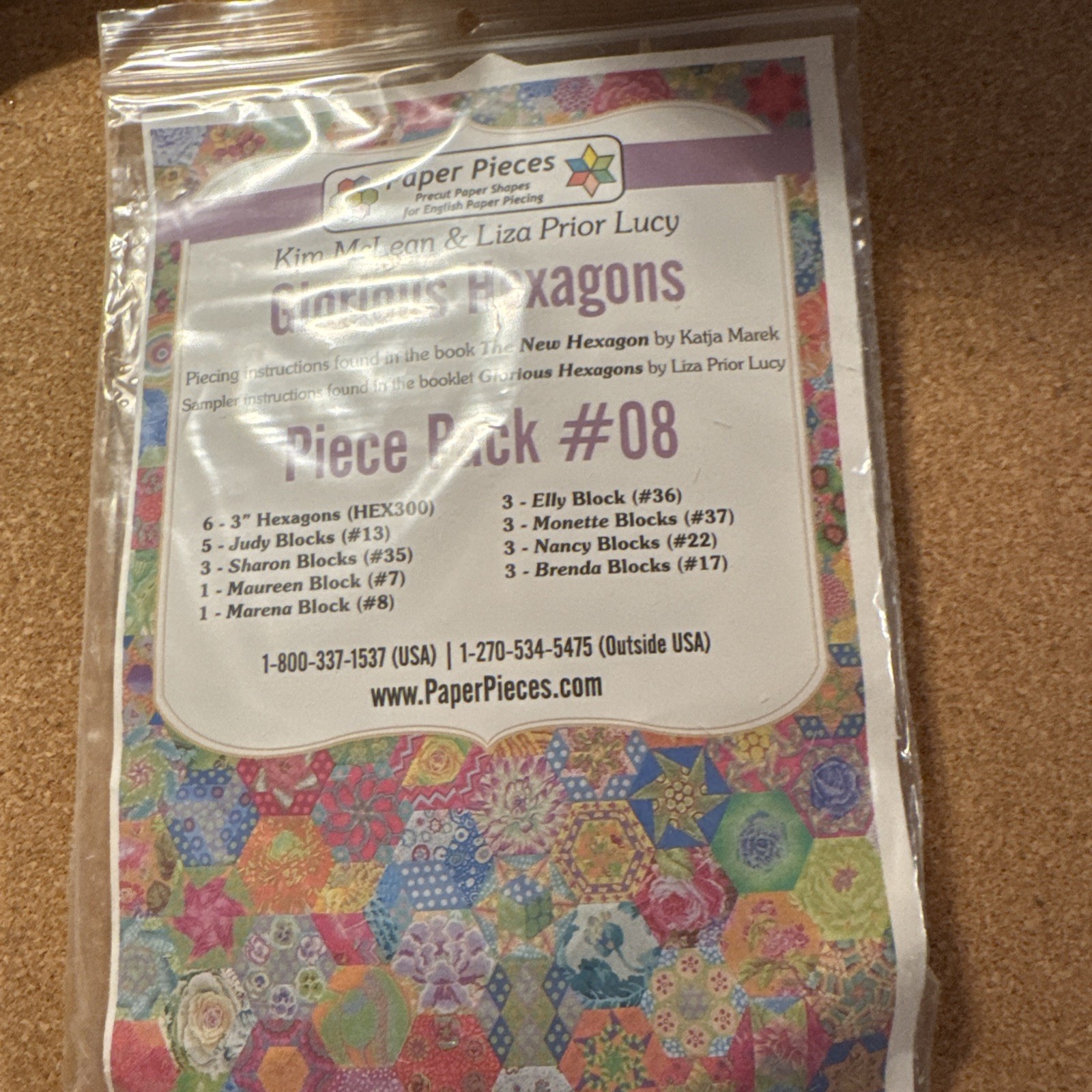 Glorious Hexagons Pre-Cut Paper Shapes For English Paper Piecing Number￼Eight