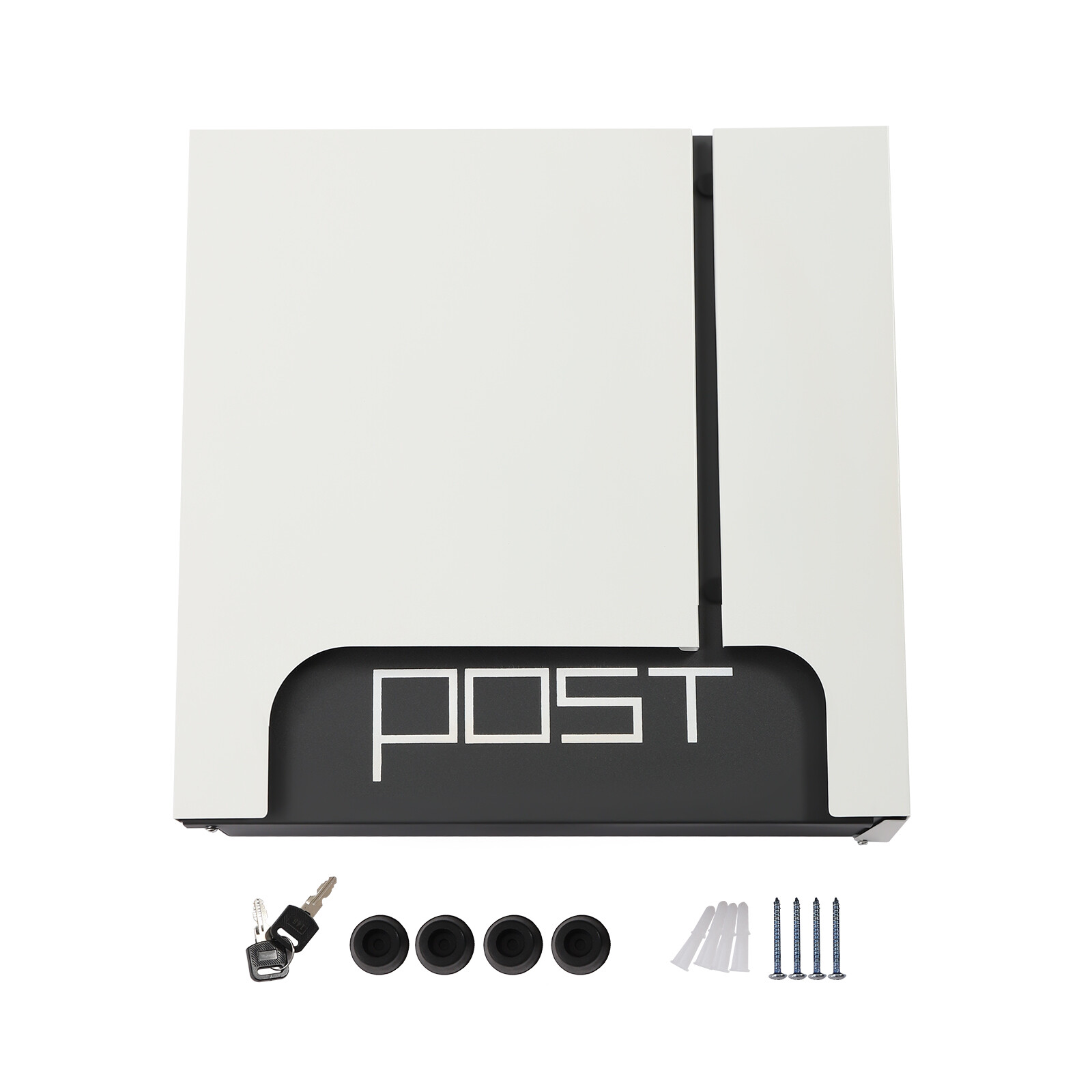 Rectangular Post Box Large Letter Mail Box Steel Lockable Wall Mount Mailbox New