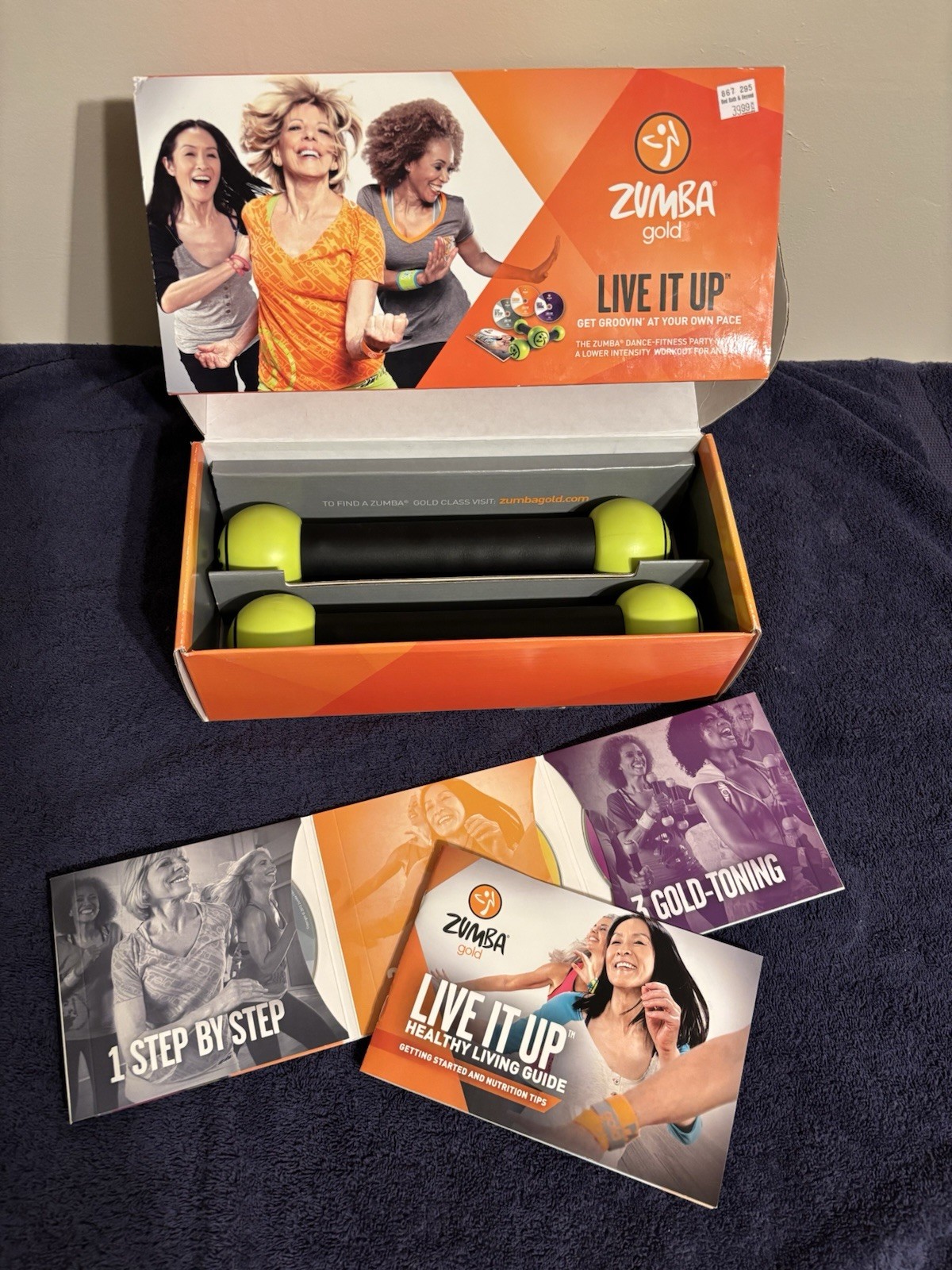 Zumba Gold Live It Up 3 DVD SET Toning Sticks Zumba Fitness Exercise Senior