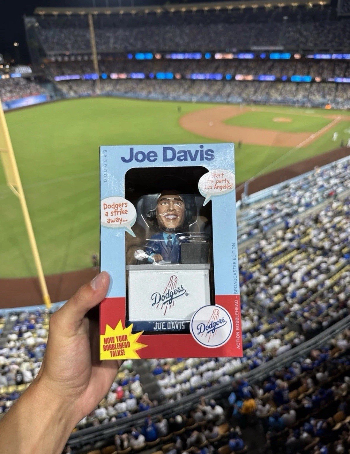 Joe Davis LA Dodgers Talking Desk Bobblehead SGA 9/19/2025 *IN HAND* Broadcaster