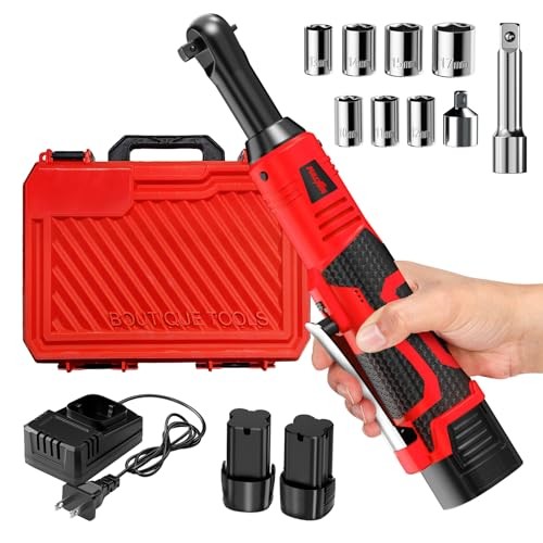 FULLYEA Electric Ratchet Wrench Set,40 Ft-lbs, 550 RPM, 16.8V Cordless Ratchet