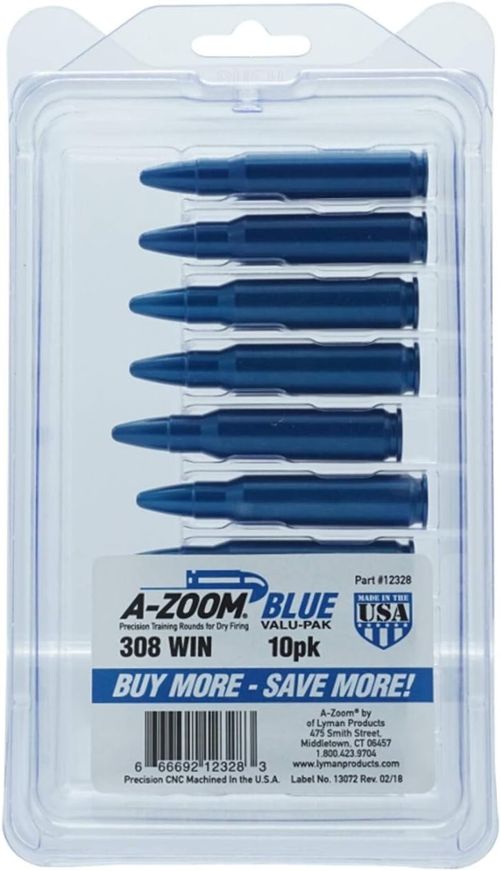Precision-Machined 308 Snap Caps - 10-Pack Dummy Rounds for Firearm Testing