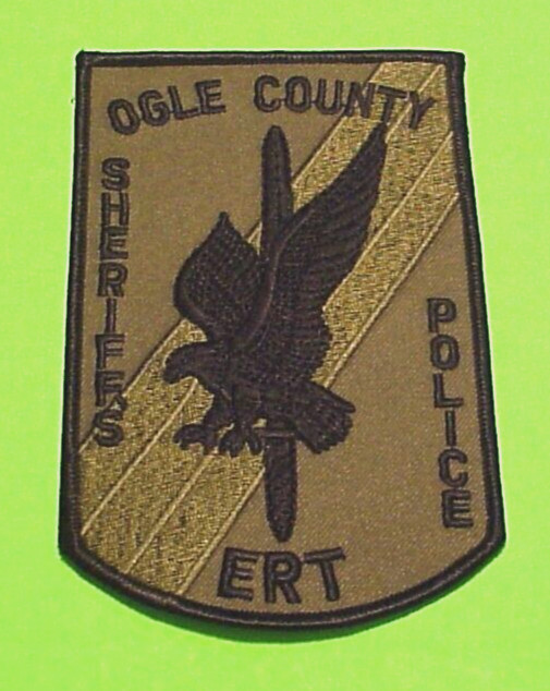 OGLE COUNTY  ILLINOIS  ERT  SUBDUED  ( GRN/BLK )  5 1/2" SHERIFF'S  PATCH