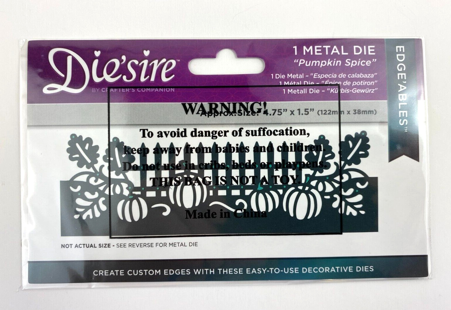 Die'sire Crafter's Companion - PUMPKIN SPICE- Metal Die - Edge'Ables