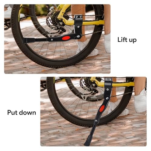 Bike Kickstand, Adjustable Aluminium Alloy Bike Stand black