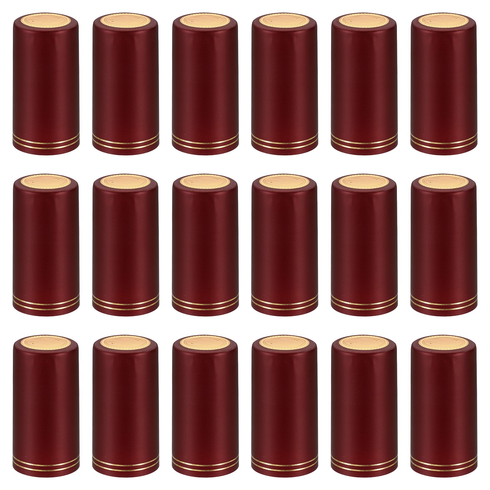120 x Heat Shrink Cap with Tear Tab for Wine 30x60mm Double-Lines Red