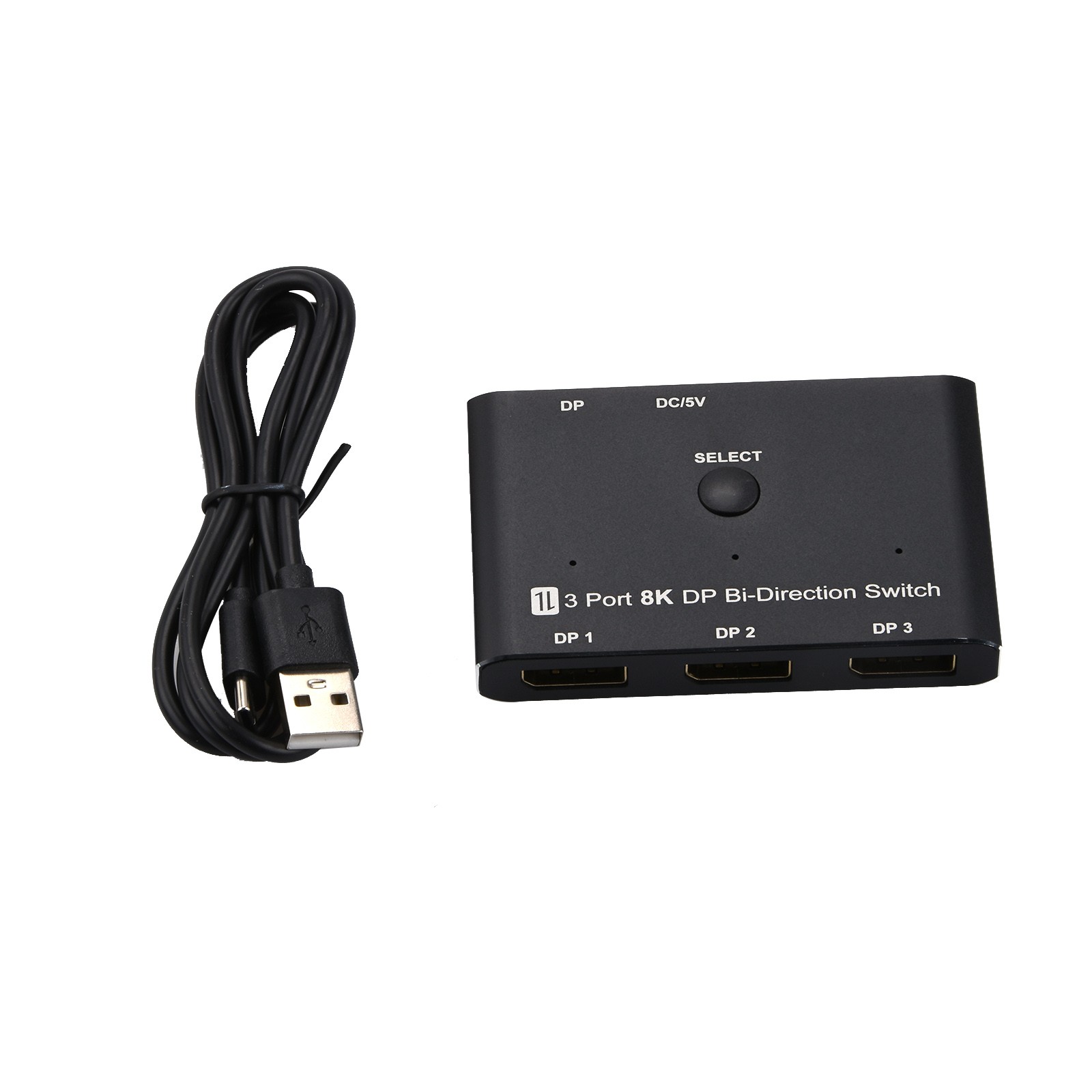 8K DisplayPort Splitter 3 in 1 Out  1 in 3 out 3x1 1x3 Display Port Adapter