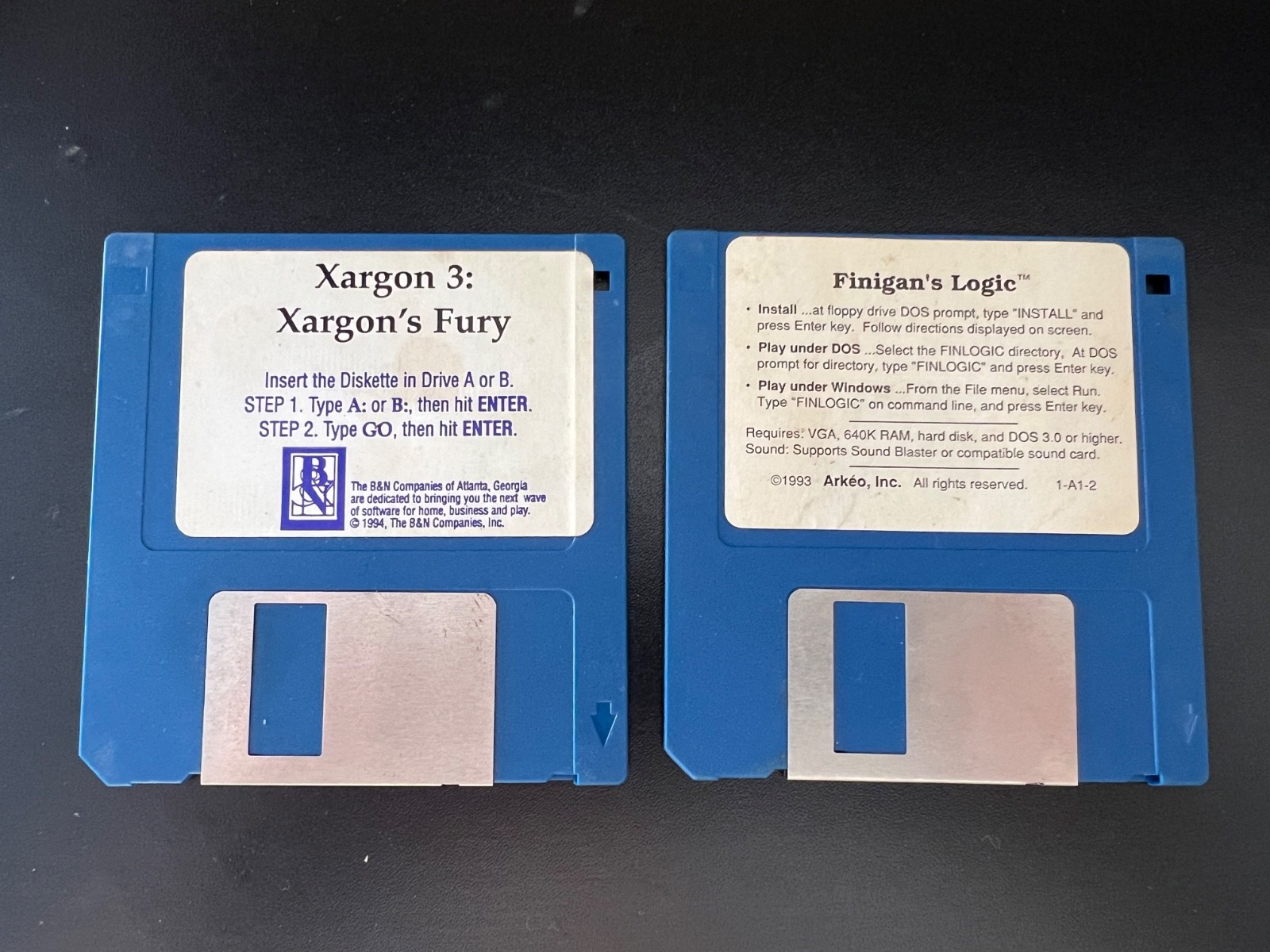 Xargon 3 / Finigan's Logic 2 Disk 3.5" Set for Windows Computers