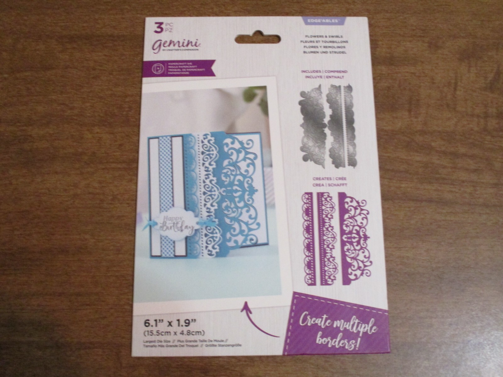 GEMINI PAPERCRAFT DIE EDGEABLES ELEGANT FLOWERS & SWIRLS