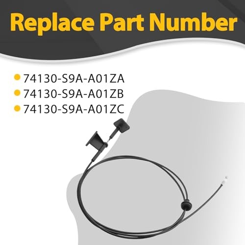Hood Latch Release Pull Cable with Handle Fits for Honda CR-V 2002-2006 -