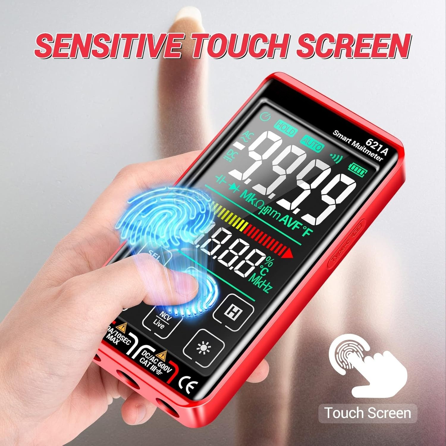 Digital Multimeter Tester Smart Touch TRMS Auto-Ranging 9999Counts Rechargeable