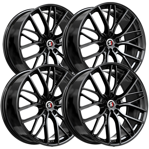 (Set of 4) Spec-1 SP-61 18x8 4x100/4x4.5" +38mm Gloss Black Wheels Rims 18" Inch