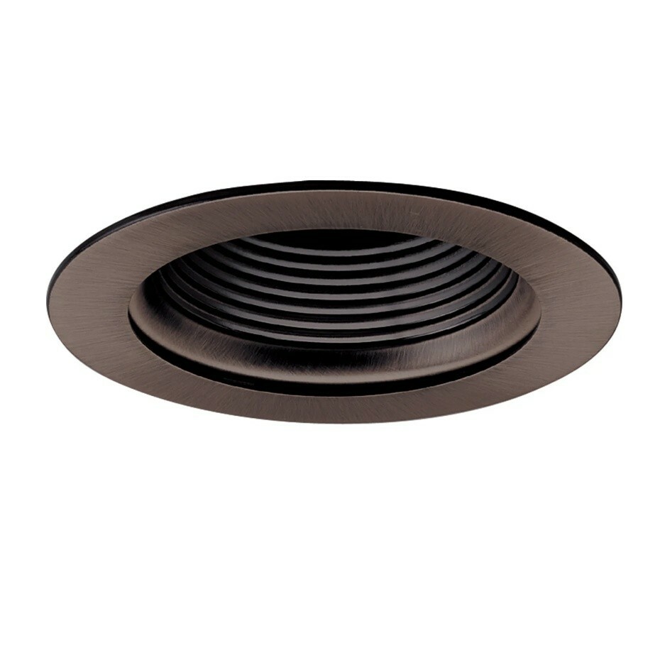 Nora Lighting NS-40 4" Stepped Baffle Trim in BZBZ Bronze Color.