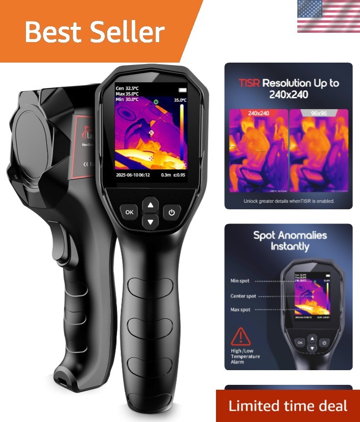 Handheld Thermal Camera - 240x240 Infrared Imaging, Temp Range -4°F to 1022°F