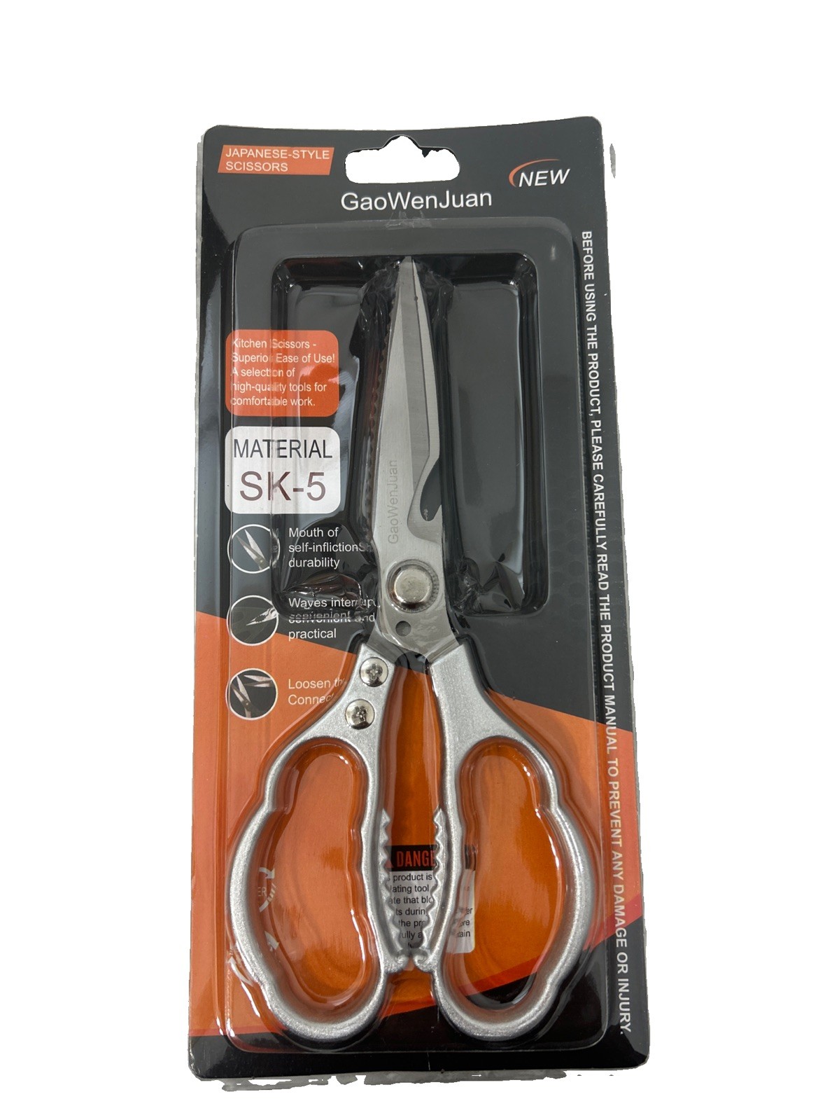 Kitchen Scissors Japanese Style Material SK-5 Stainless Steel Kitchen Shears