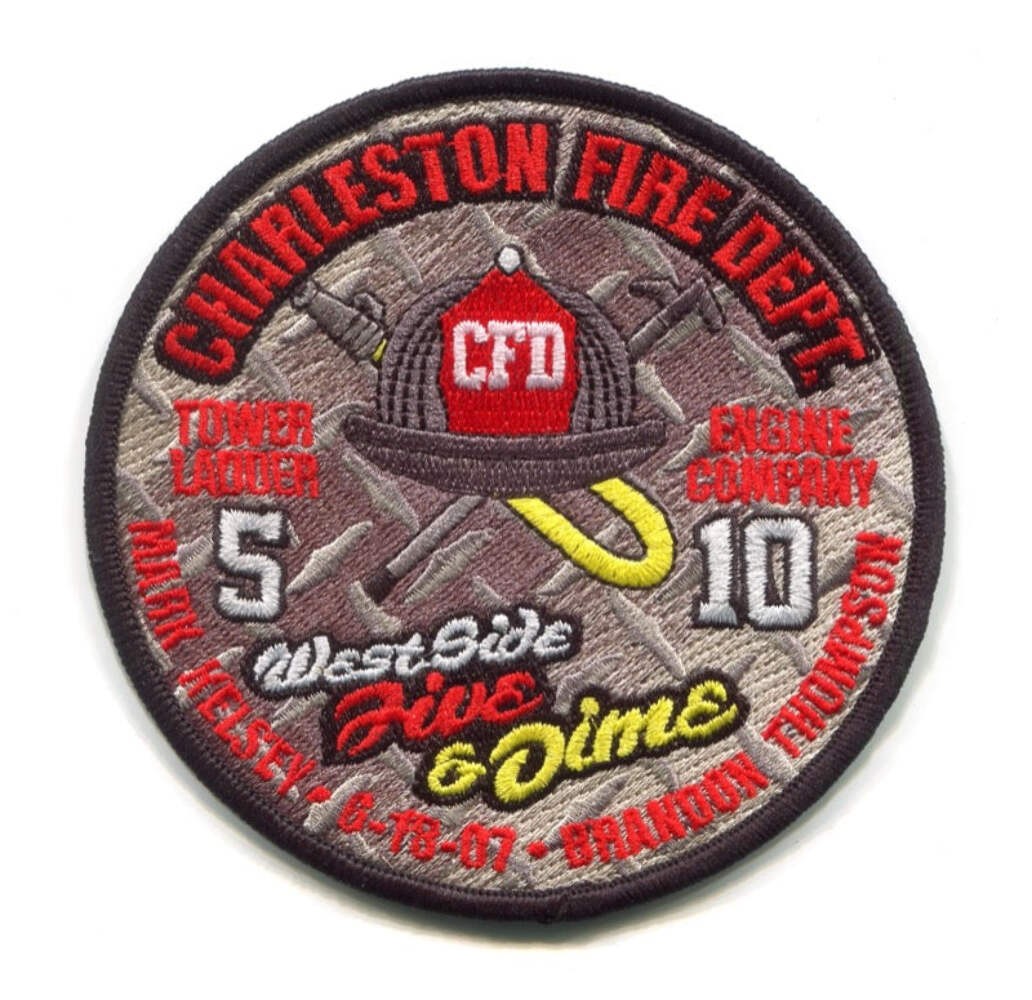 Charleston Fire Department Engine 10 Tower Ladder 5 Patch South Carolina SC